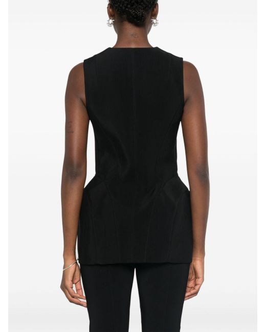 Mugler Black Corseted Pierced Vest