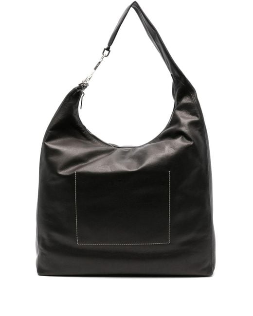 Rick Owens Black Cerberus Leather Shoulder Bag for men