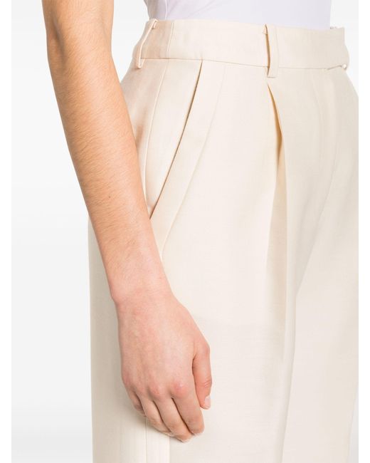 LVIR White High Waisted Tailored Trousers