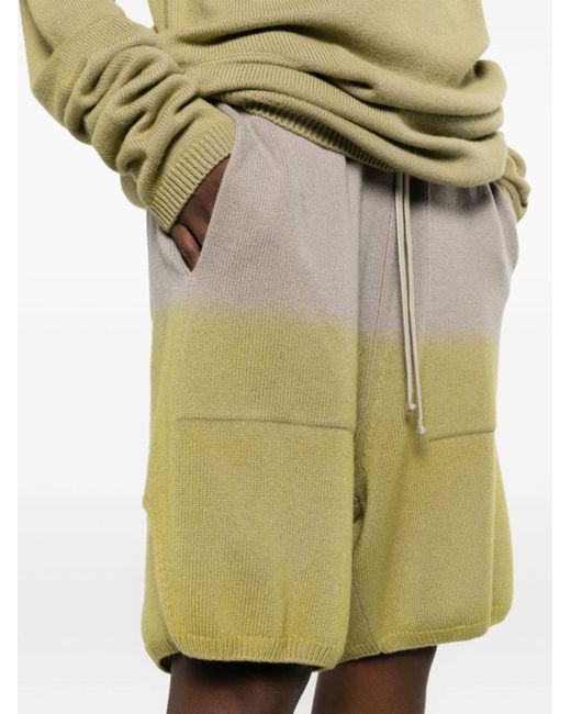 Moncler Gray Moncler + Rick Owens - Green Ombré-effect Knitted Shorts - Unisex - Cashmere