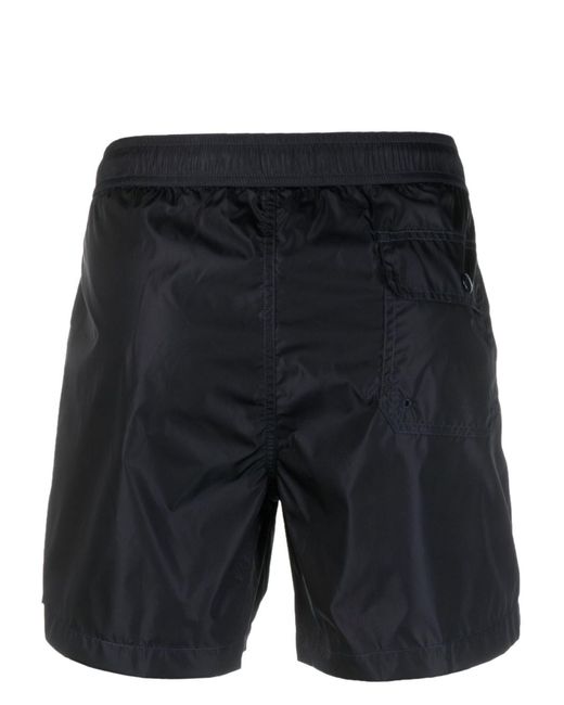 Moncler Black Logo-Patch Swim Shorts for men