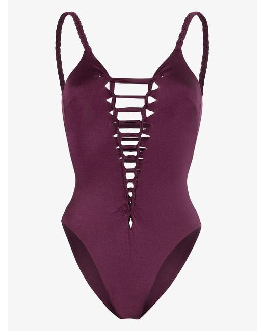 Agent Provocateur Synthetic Marlow Cutout Swimsuit in Purple - Lyst