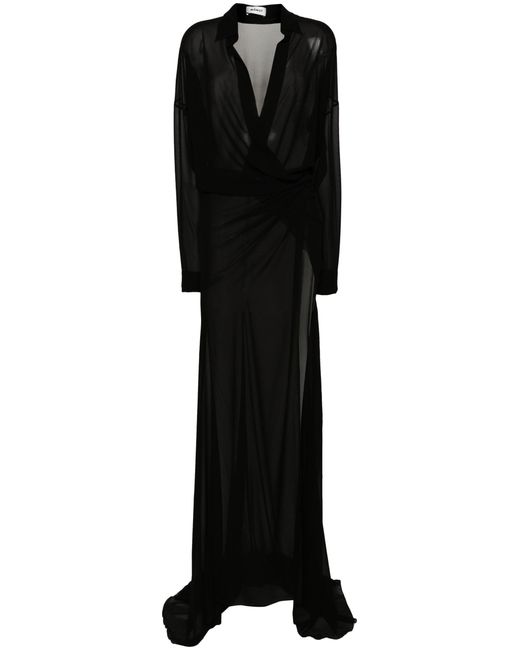 Monot Black Sheer Maxi Dress - Women's - Polyester