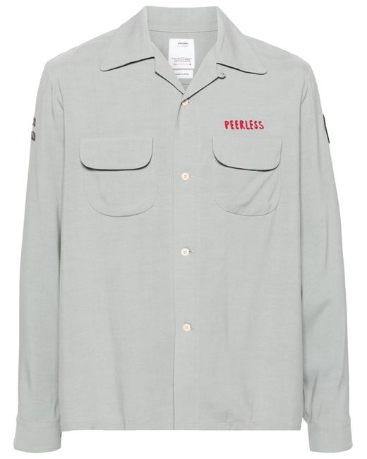 Visvim Gray Logo-embroidered Shirt - Men's - Rayon for men