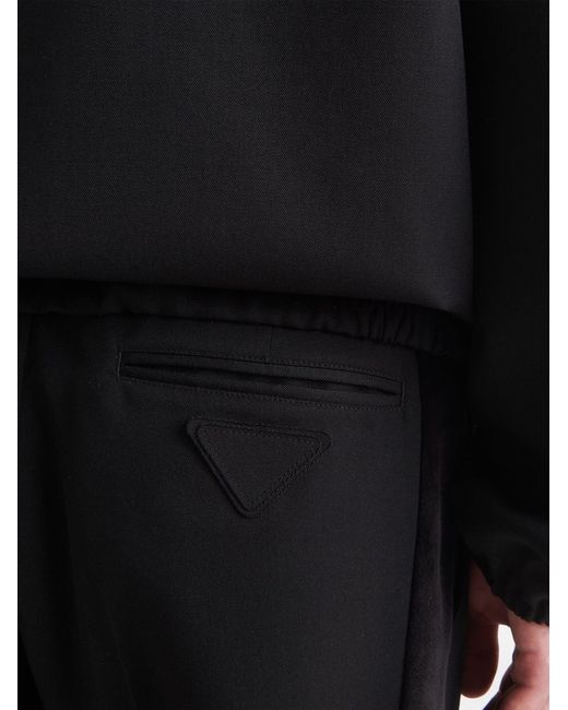 Prada Black Tapered Velvet Trousers for men