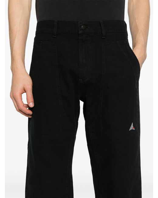 Roa Black Cotton Straight-leg Trousers for men