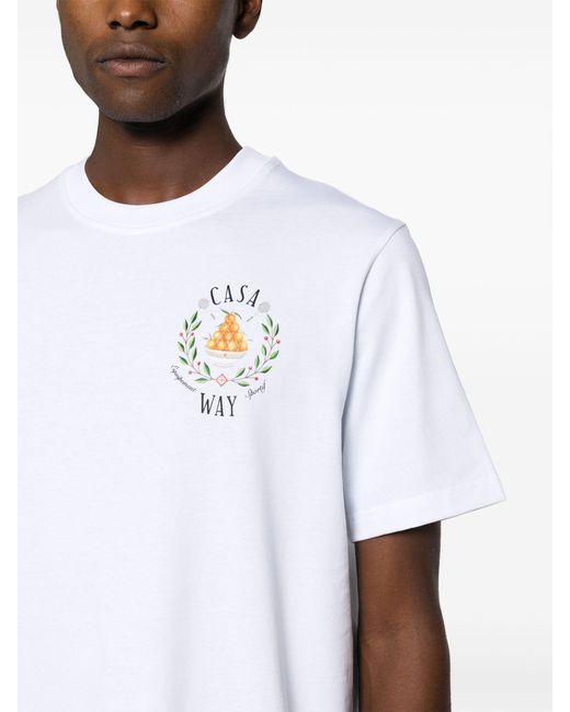 Casablancabrand White Casa Way Graphic-print T-shirt for men