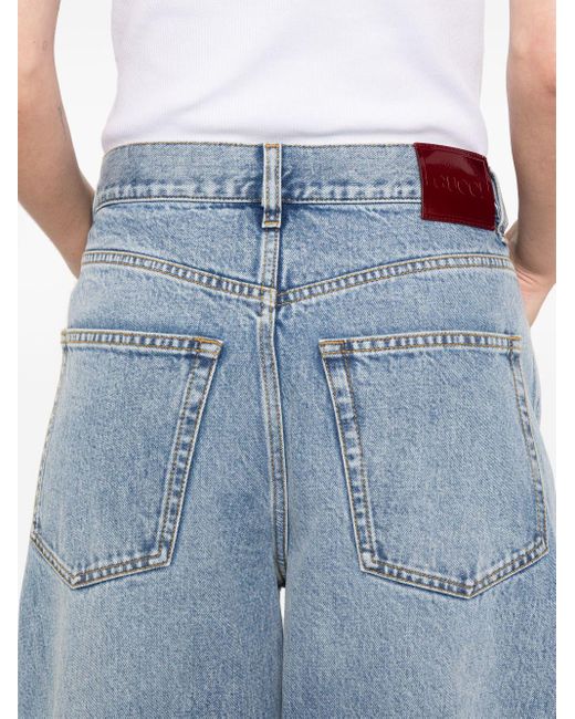 Gucci Blue Logo-Patch Jeans