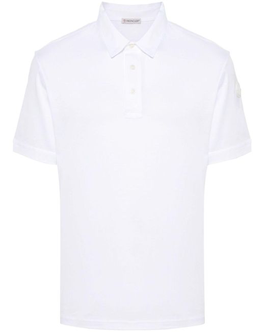 Moncler White Cotton Polo Shirt - Men's - Cotton for men