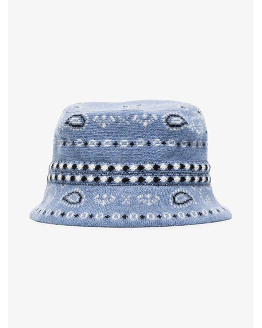 Alanui Blue Reseda Cashmere Bucket Hat for men
