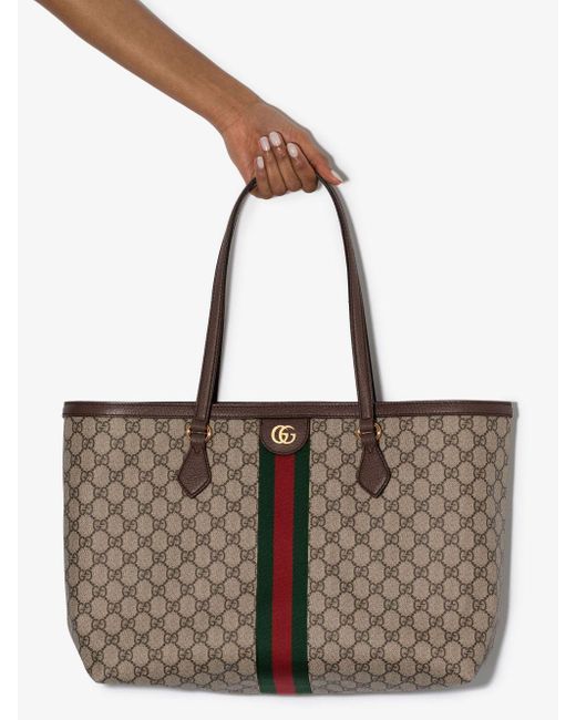 Gucci Canvas Medium Ophidia GG Tote Bag in Brown - Lyst