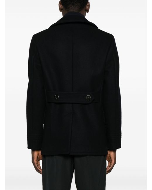 Tom Ford Black Notched-lapel Double-breasted Coat for men
