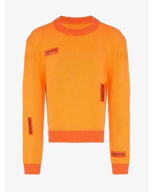 Heron Preston Orange Crazy Label Sweatshirt for men