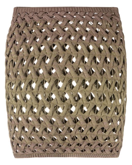Isa Boulder Basket Weave Mini Skirt in Natural Lyst UK