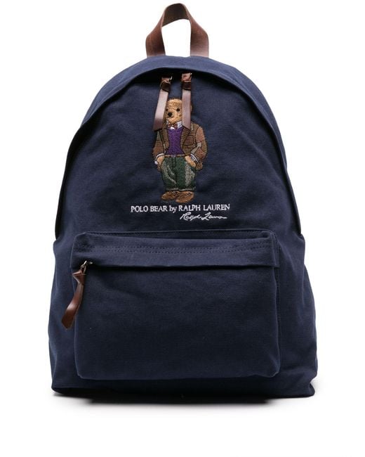 Polo Ralph Lauren Blue Logoed Backpack for men
