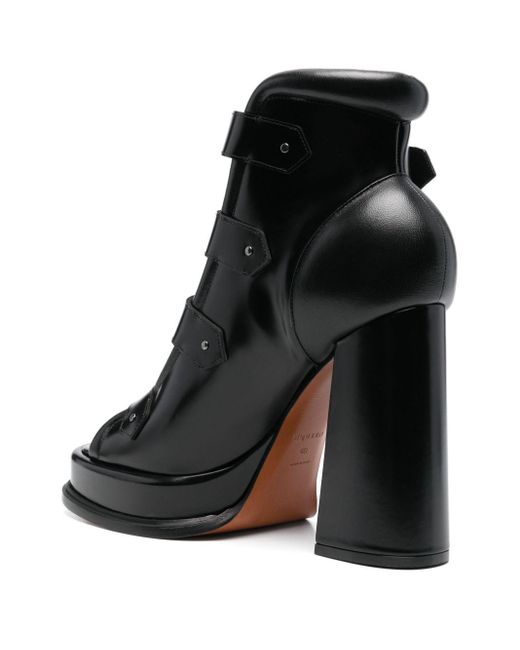 Alexander McQueen Black 130Mm Leather Ankle Boots