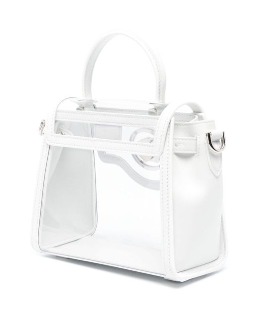 Versace White La Medusa Transparent Tote Bag