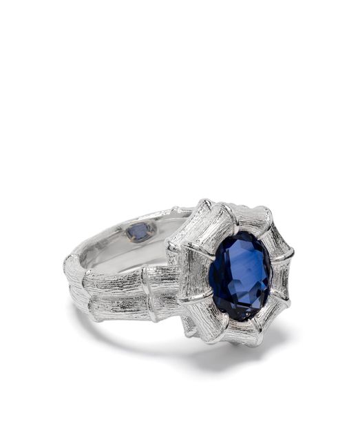 Bleue Burnham Blue Sterling Bound Willow Sapphire Ring for men