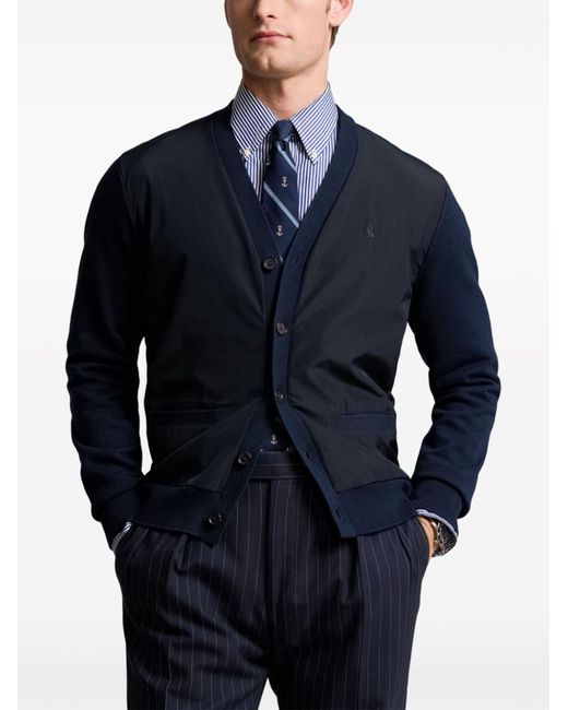 Polo Ralph Lauren Blue V-neck Cotton Cardigan for men