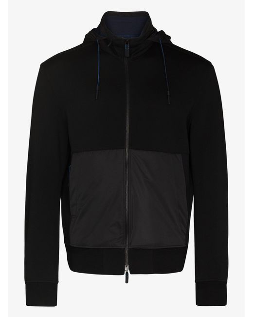 Ermenegildo Zegna Black X Maserati Zero Hooded Sweatshirt - Men's - Wool/polyamide/polyester/calf Leather for men
