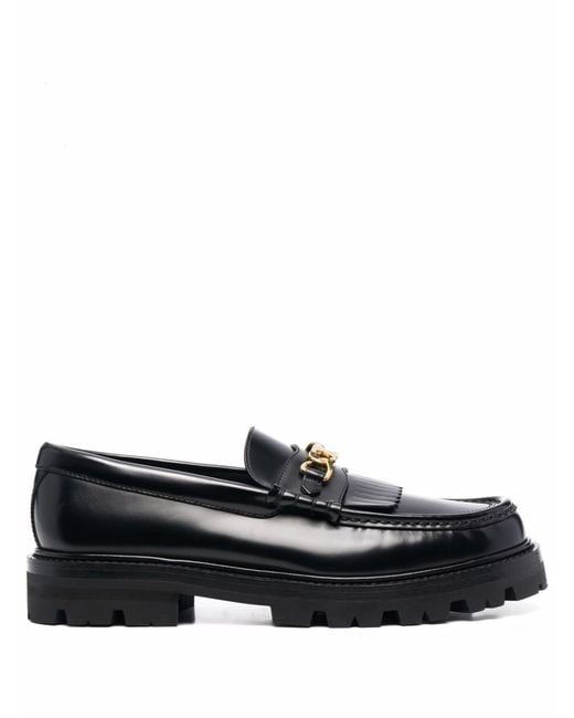 Céline Black Margaret Chunky Leather Loafers