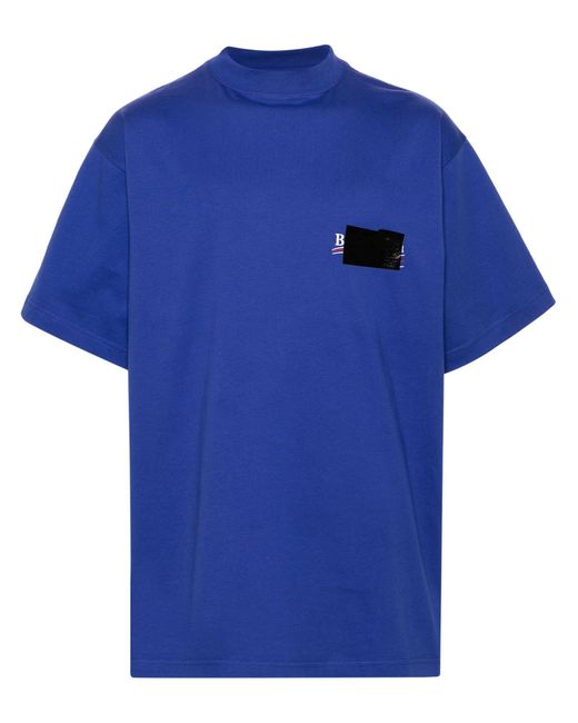 Balenciaga Blue Gaffer Political Campaign Cotton T-shirt - Unisex - Cotton for men