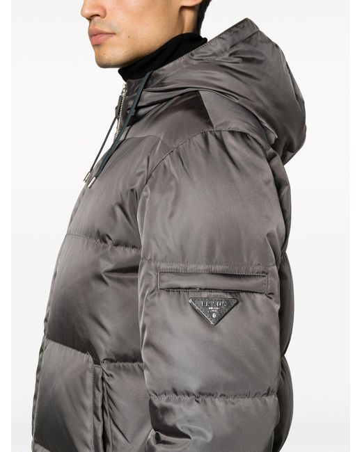 Prada Gray Re-nylon Down Jacket for men