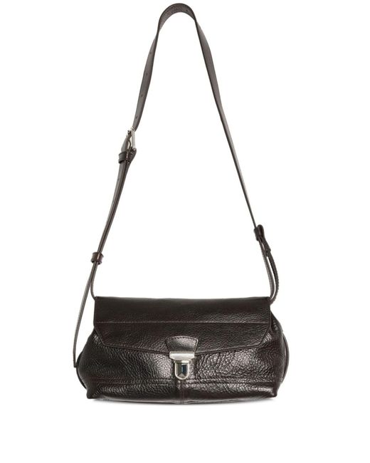 Lemaire Black Gear Small Leather Shoulder Bag