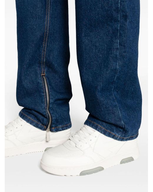 Off-White c/o Virgil Abloh Blue Arr Tab Zip Det Skate Wide-leg Jeans for men