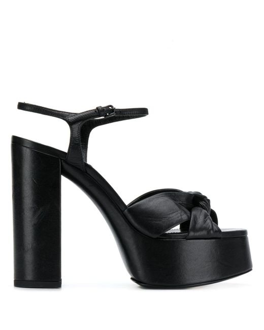 Saint Laurent Black Knot Detail 145mm Platform Sandals