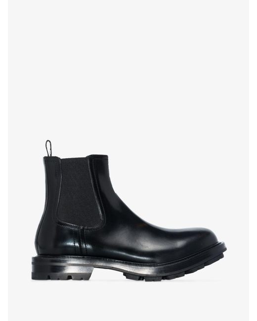 Alexander McQueen Leather Watson Chelsea Boots in Black for Men | Lyst