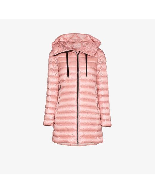 Moncler Pink 'rubis' Hooded Puffer Coat