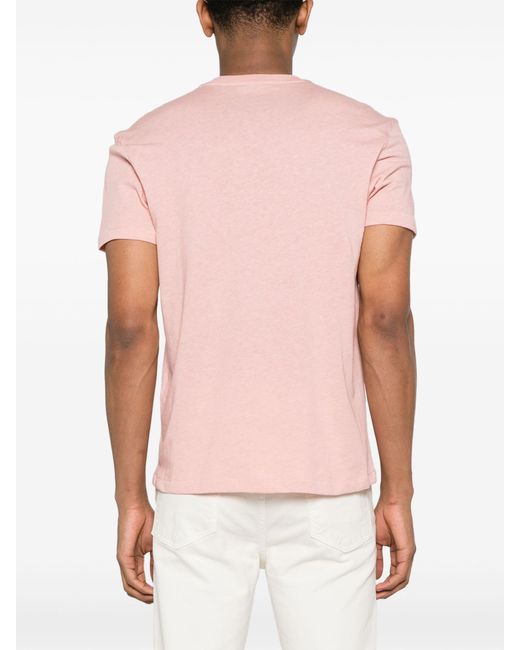 Tom Ford Pink Logo-embroidered Mélange T-shirt - Men's - Polyester/cotton for men