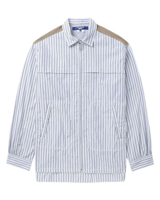 Junya Watanabe Blue Striped Zip-up Shirt for men
