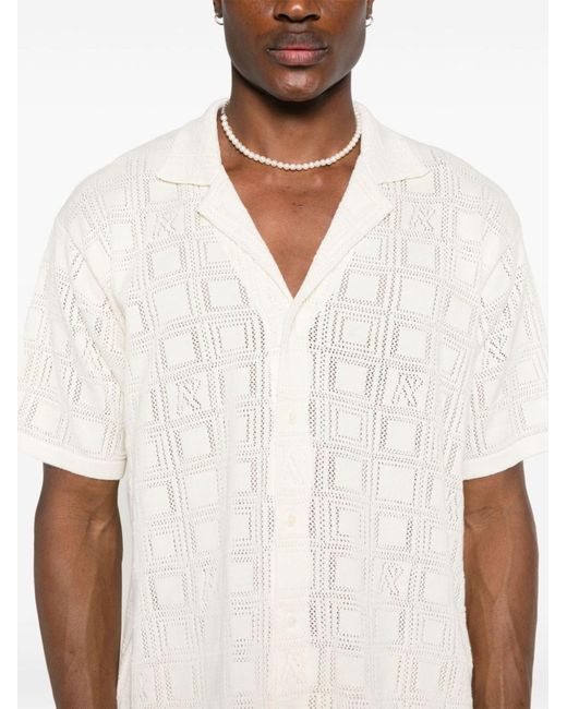 Represent White Pointelle Knit Cotton Shirt - Men's - Cotton for men
