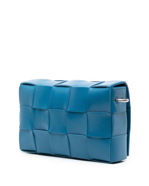Bottega Veneta Blue Cassette Leather Messenger Bag for men