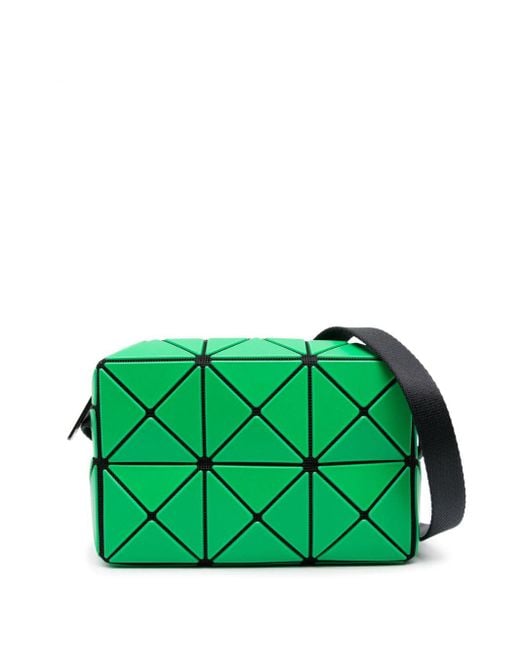 Issey Miyake Green Geometric Pattern Crossbody Bag