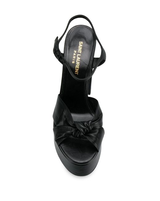 Saint Laurent Black Knot Detail 145mm Platform Sandals