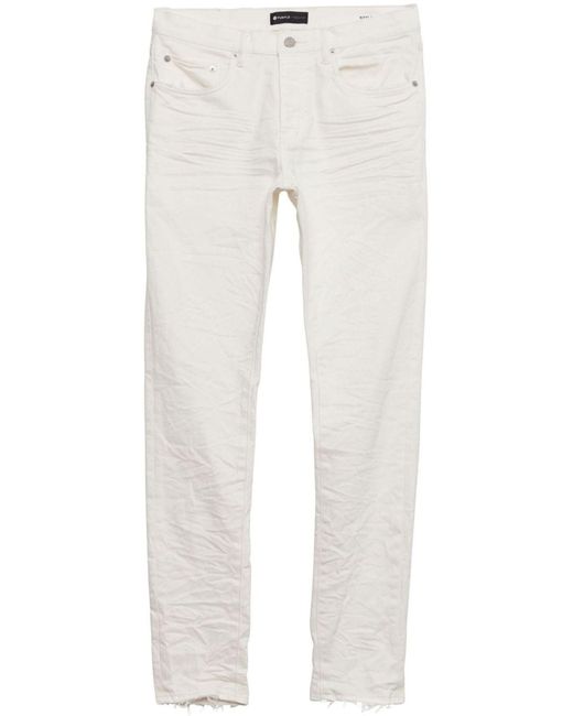 Purple Brand White P001 Crinkled Slim Jeans for men