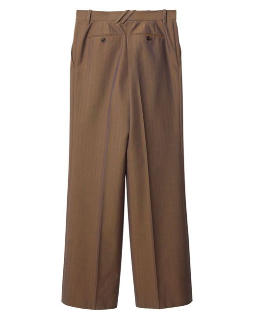 Burberry Brown Striped Straight-leg Trousers for men
