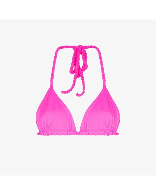 Frankie's Bikinis Hope Halterneck Bikini Top in Pink Lyst