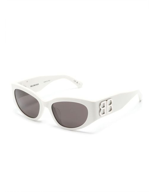 Balenciaga Gray Bossy Oval-frame Sunglasses
