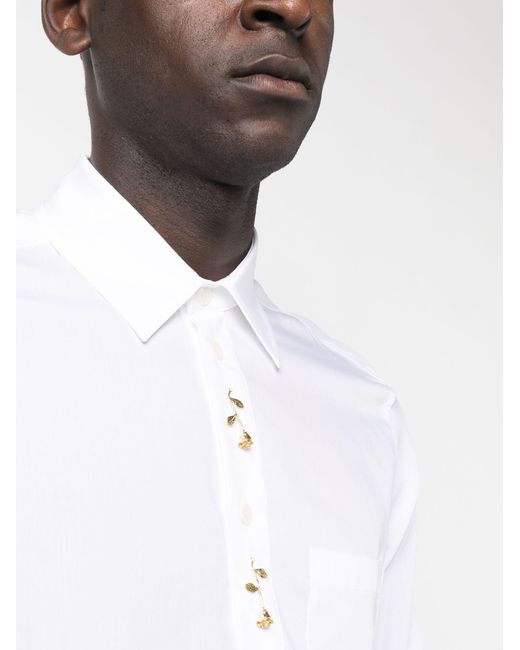 GmbH Rose Appliqué Shirt in White for Men | Lyst Australia