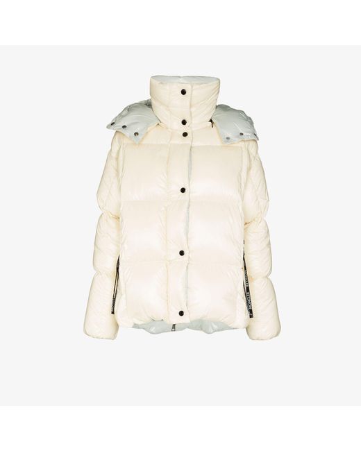 Moncler Goose Neutral Parana Feather Padded Jacket in Natural | Lyst
