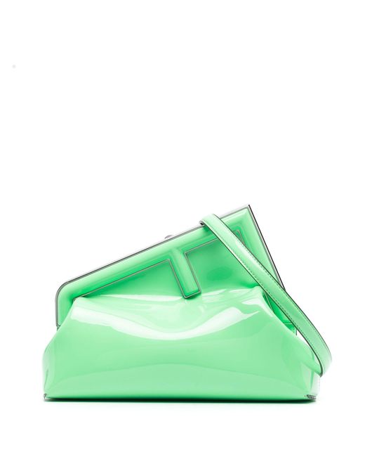 Fendi Green First Small Leather Clutch Bag