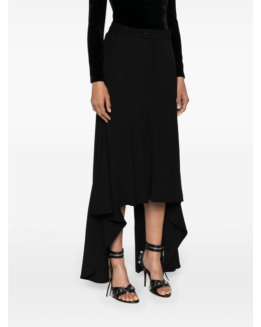 Balenciaga Black Deconstructed Godet Maxi Skirt