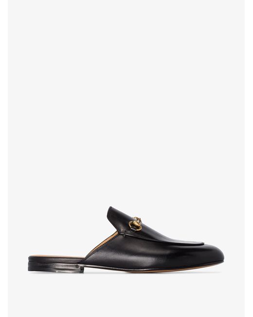 Gucci Princetown Leather Mules in Black | Lyst