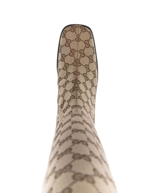 Gucci Brown GG Supreme-canvas Knee-high Boots