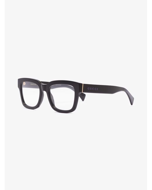 Gucci Square Frame Optical Glasses in Black for Men | Lyst