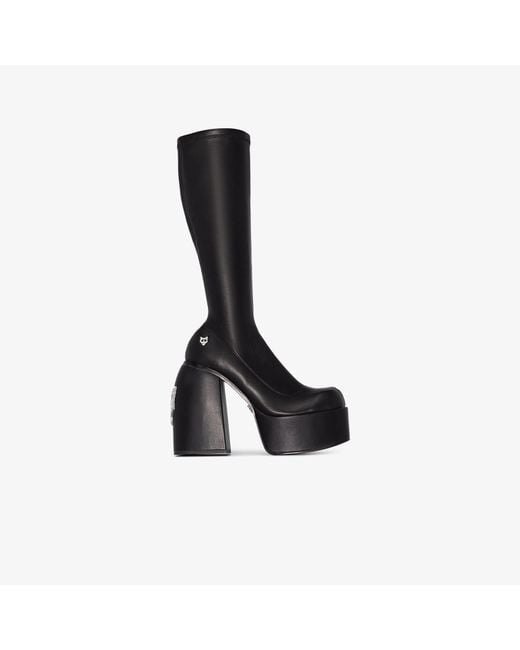 Naked Wolfe Black Spice Knee High Leather Boots Lyst Uk